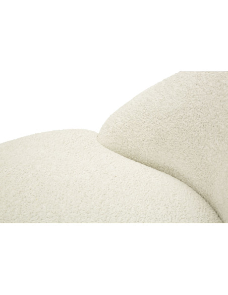 Fauteuil design Bouclette Tissu Blanc Bouclé Éponge Bois contreplaqué Ginevra 