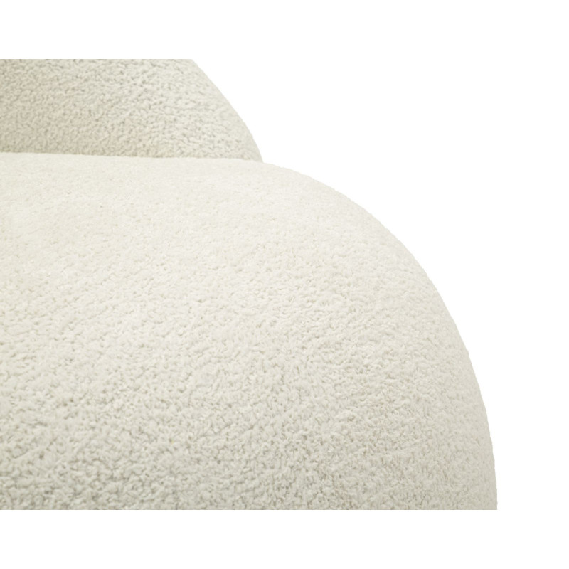 Fauteuil design Bouclette Tissu Blanc Bouclé Éponge Bois contreplaqué Ginevra 