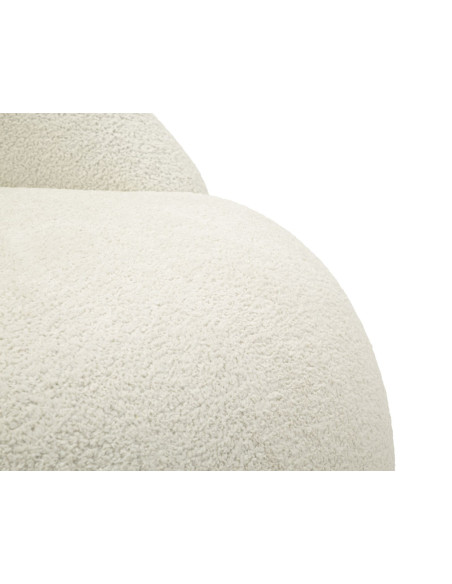 Fauteuil design Bouclette Tissu Blanc Bouclé Éponge Bois contreplaqué Ginevra 