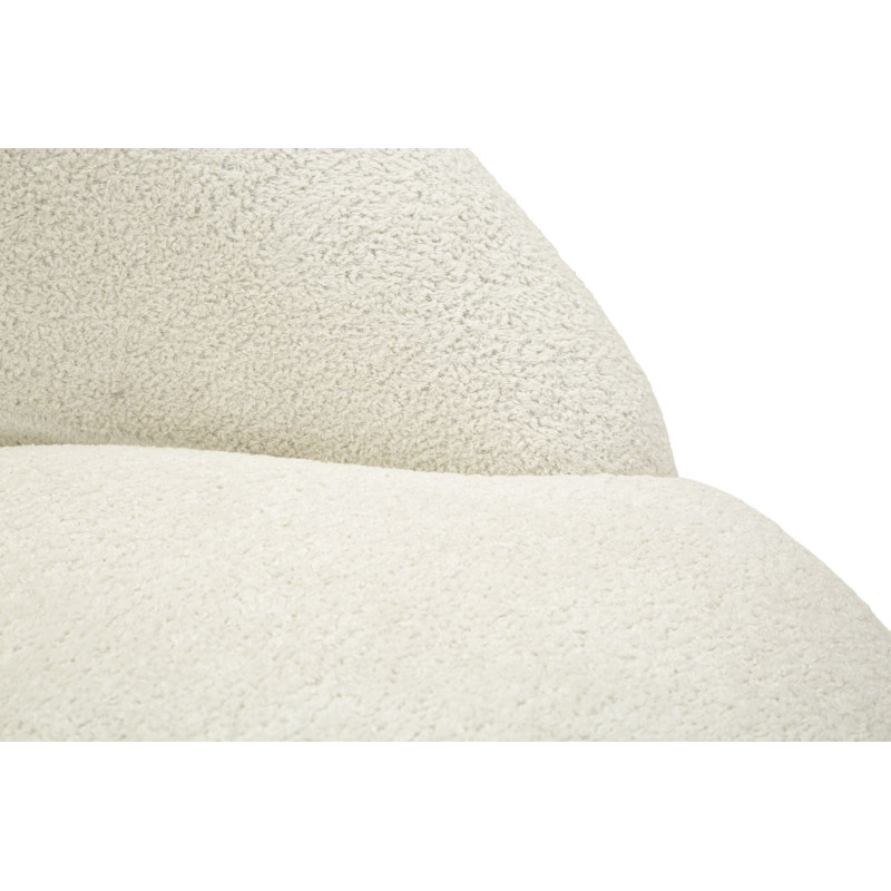 Fauteuil design Bouclette Tissu Blanc Bouclé Éponge Bois contreplaqué Ginevra 