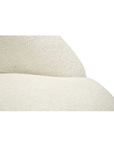 Fauteuil design Bouclette Tissu Blanc Bouclé Éponge Bois contreplaqué Ginevra 