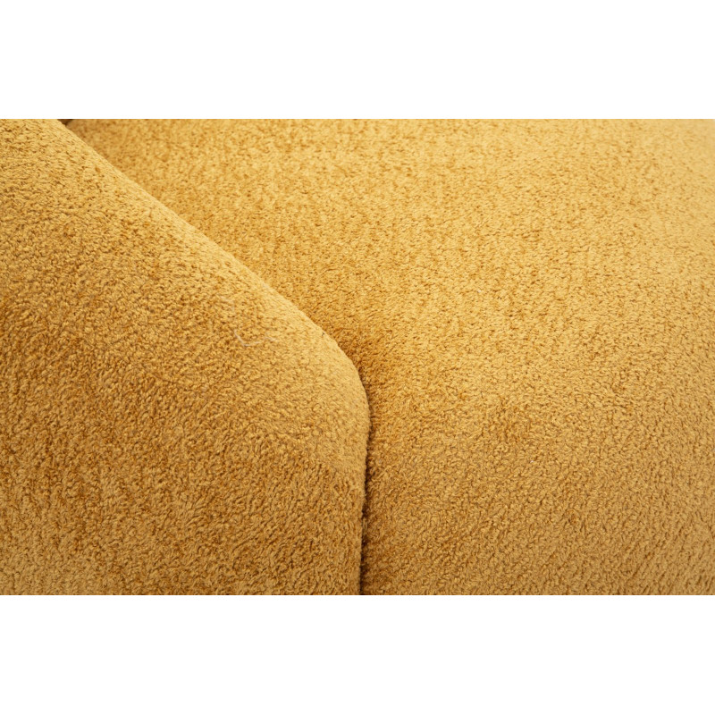 Fauteuil design Bouclette Tissu Jaune moutarde Bouclé Éponge Bois contreplaqué Ginevra 