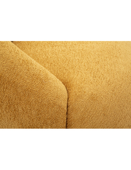 Fauteuil design Bouclette Tissu Jaune moutarde Bouclé Éponge Bois contreplaqué Ginevra 
