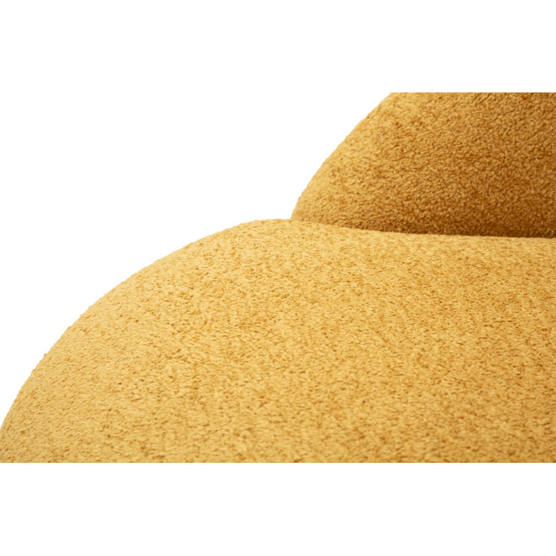 Fauteuil design Bouclette Tissu Jaune moutarde Bouclé Éponge Bois contreplaqué Ginevra 