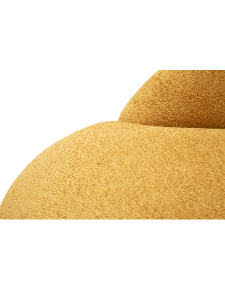 Fauteuil design Bouclette Tissu Jaune moutarde Bouclé Éponge Bois contreplaqué Ginevra 