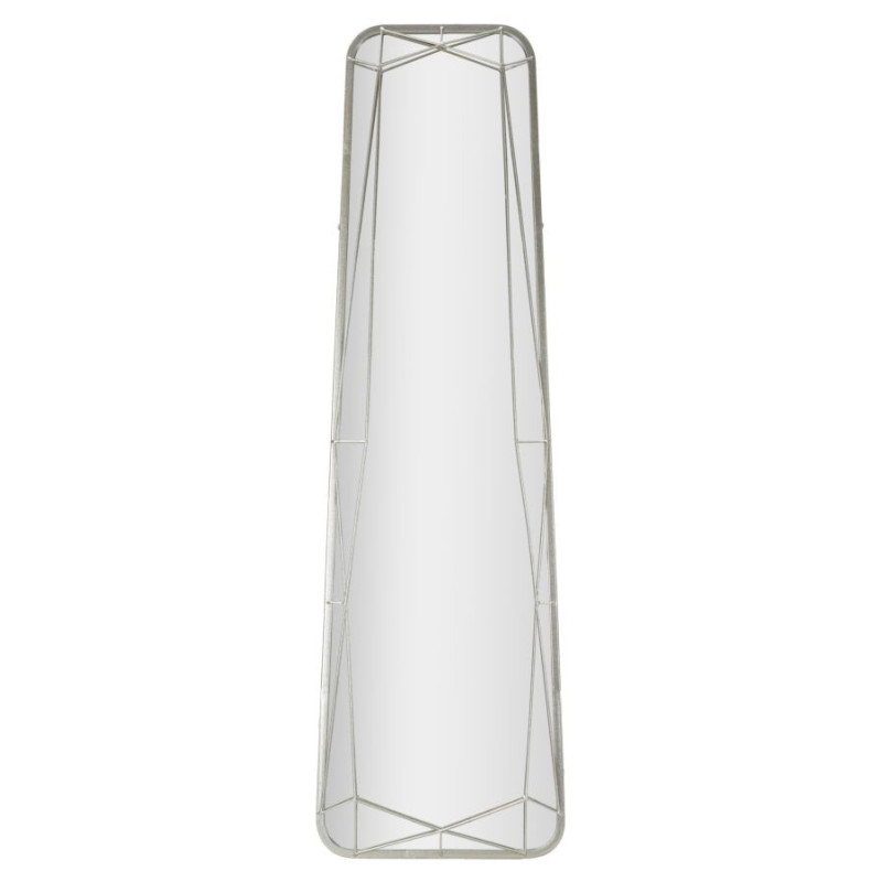 Grand Miroir sur pied design Rectangulaire 46x153 Métal Argenté Bois MDF Silver 