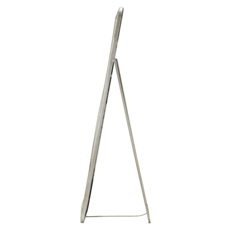 Grand Miroir sur pied design Rectangulaire 46x153 Métal Argenté Bois MDF Silver 