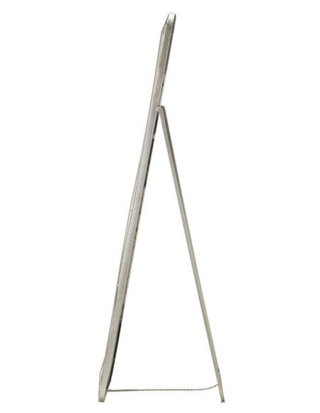 Grand Miroir sur pied design Rectangulaire 46x153 Métal Argenté Bois MDF Silver 