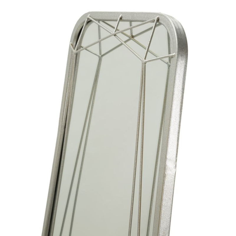 Grand Miroir sur pied design Rectangulaire 46x153 Métal Argenté Bois MDF Silver 