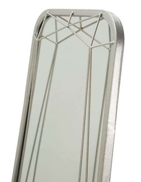 Grand Miroir sur pied design Rectangulaire 46x153 Métal Argenté Bois MDF Silver 