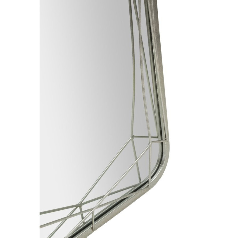 Grand Miroir sur pied design Rectangulaire 46x153 Métal Argenté Bois MDF Silver 