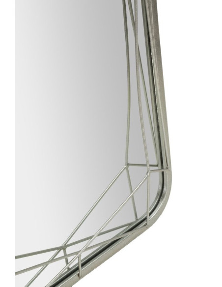 Grand Miroir sur pied design Rectangulaire 46x153 Métal Argenté Bois MDF Silver 