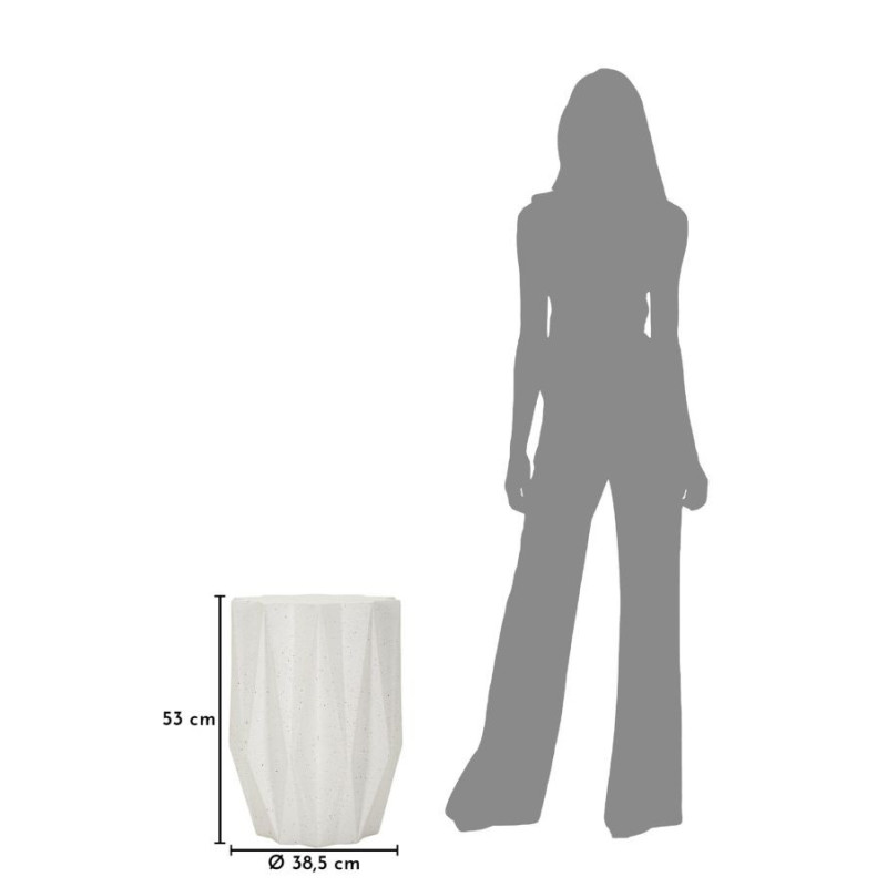 Table d'appoint design Étoile 38 cm Oxyde de magnésium Blanc crème Star 