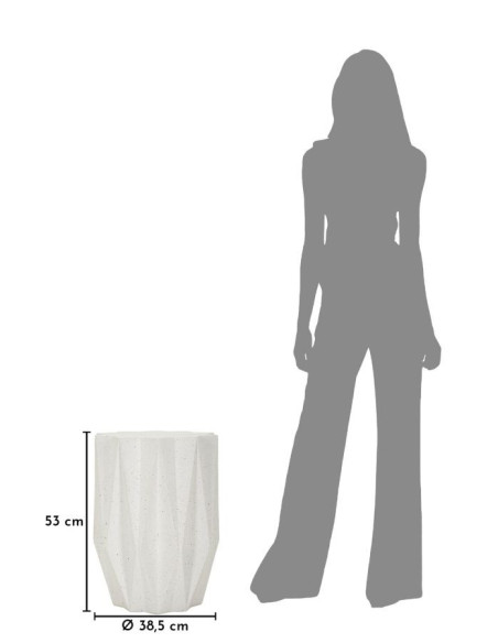 Table d'appoint design Étoile 38 cm Oxyde de magnésium Blanc crème Star 