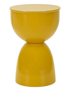 Table d'appoint design Ronde 31 cm Métal Jaune moutarde Yao 