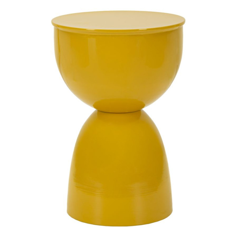 Table d'appoint design Ronde 31 cm Métal Jaune moutarde Yao 