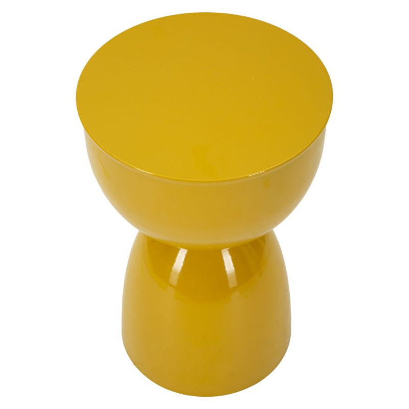 Table d'appoint design Ronde 31 cm Métal Jaune moutarde Yao 