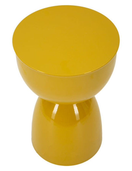 Table d'appoint design Ronde 31 cm Métal Jaune moutarde Yao 