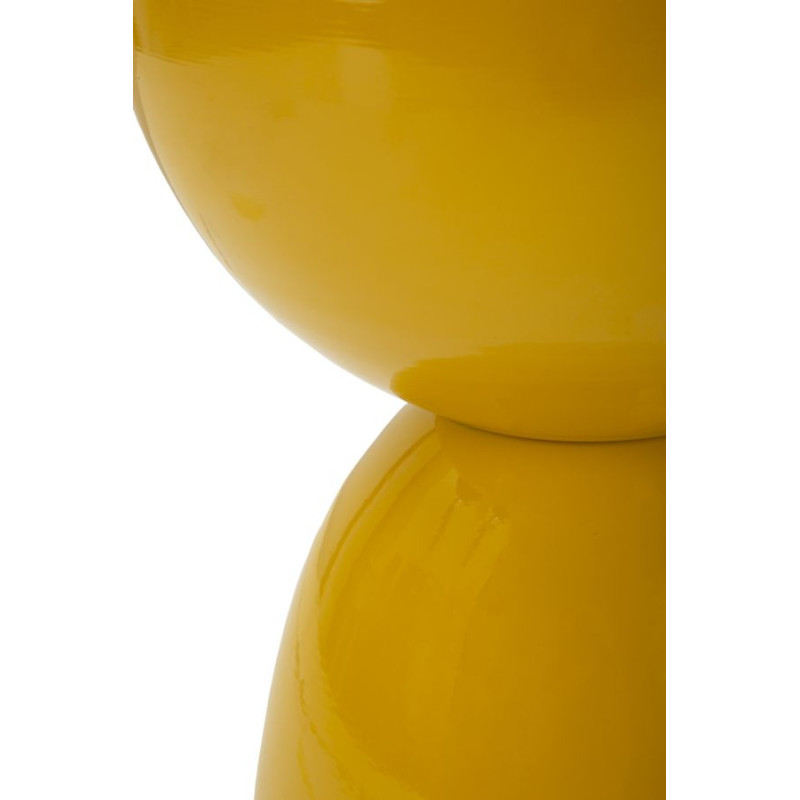 Table d'appoint design Ronde 31 cm Métal Jaune moutarde Yao 