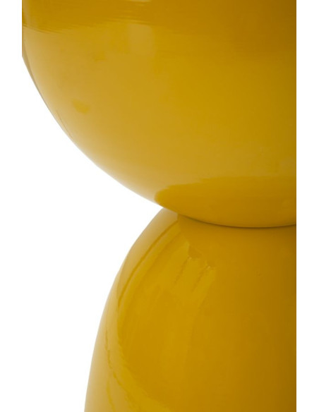 Table d'appoint design Ronde 31 cm Métal Jaune moutarde Yao 