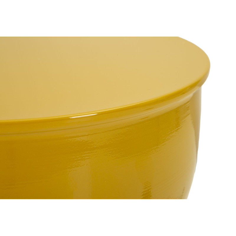 Table d'appoint design Ronde 31 cm Métal Jaune moutarde Yao 