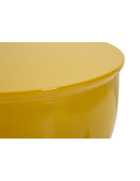 Table d'appoint design Ronde 31 cm Métal Jaune moutarde Yao 