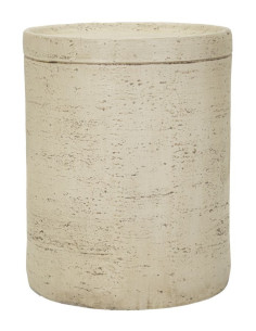 Table d'appoint design organique Ronde 35 cm Oxyde de magnésium Blanc crème Antic 