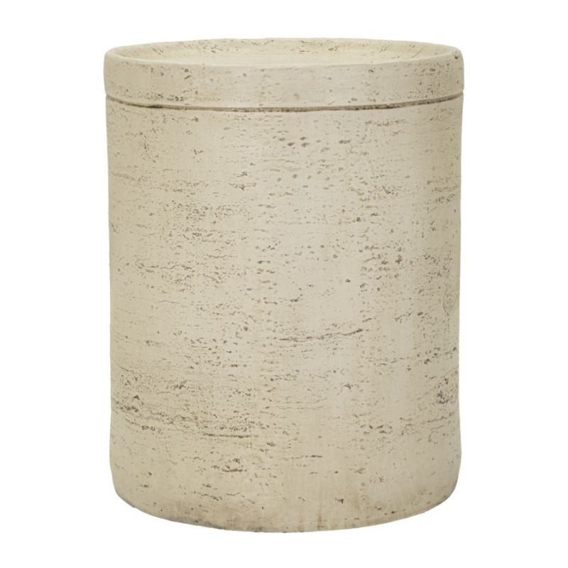 Table d'appoint design organique Ronde 35 cm Oxyde de magnésium Blanc crème Antic 