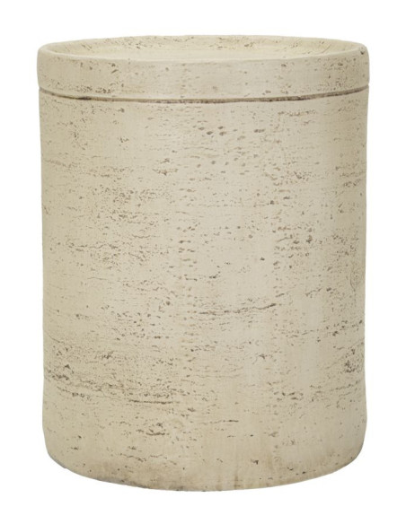 Table d'appoint design organique Ronde 35 cm Oxyde de magnésium Blanc crème Antic 