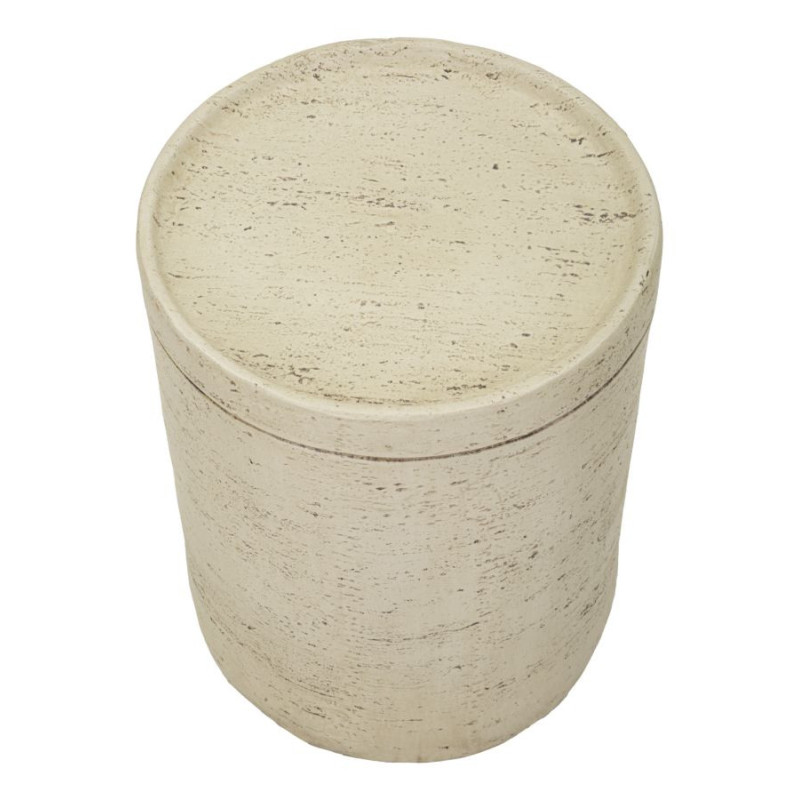 Table d'appoint design organique Ronde 35 cm Oxyde de magnésium Blanc crème Antic 