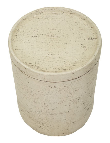 Table d'appoint design organique Ronde 35 cm Oxyde de magnésium Blanc crème Antic 