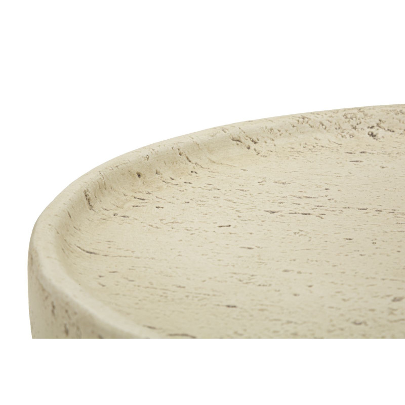 Table d'appoint design organique Ronde 35 cm Oxyde de magnésium Blanc crème Antic 