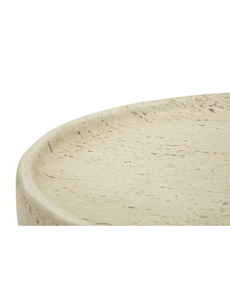 Table d'appoint design organique Ronde 35 cm Oxyde de magnésium Blanc crème Antic 
