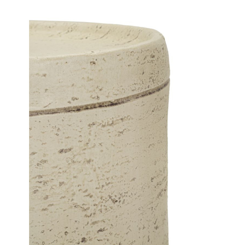 Table d'appoint design organique Ronde 35 cm Oxyde de magnésium Blanc crème Antic 