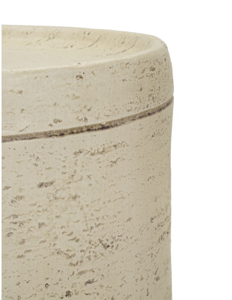 Table d'appoint design organique Ronde 35 cm Oxyde de magnésium Blanc crème Antic 