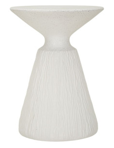 Table d'appoint design Ronde 40 cm Oxyde de magnésium Blanc crème Cone 