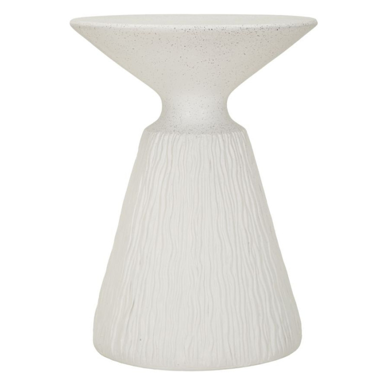 Table d'appoint design Ronde 40 cm Oxyde de magnésium Blanc crème Cone 