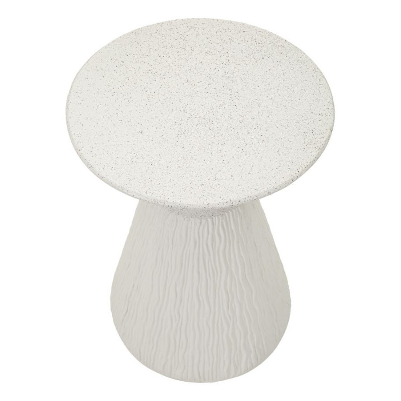 Table d'appoint design Ronde 40 cm Oxyde de magnésium Blanc crème Cone 