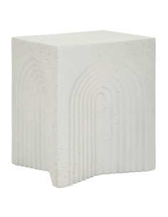 Table d'appoint design arche Carrée 40 cm Oxyde de magnésium Blanc crème Arc 