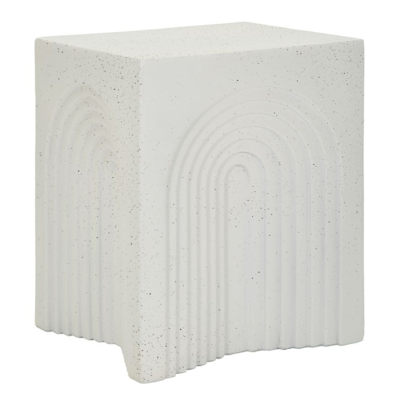Table d'appoint design arche Carrée 40 cm Oxyde de magnésium Blanc crème Arc 