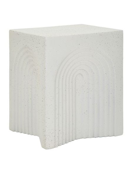 Table d'appoint design arche Carrée 40 cm Oxyde de magnésium Blanc crème Arc 