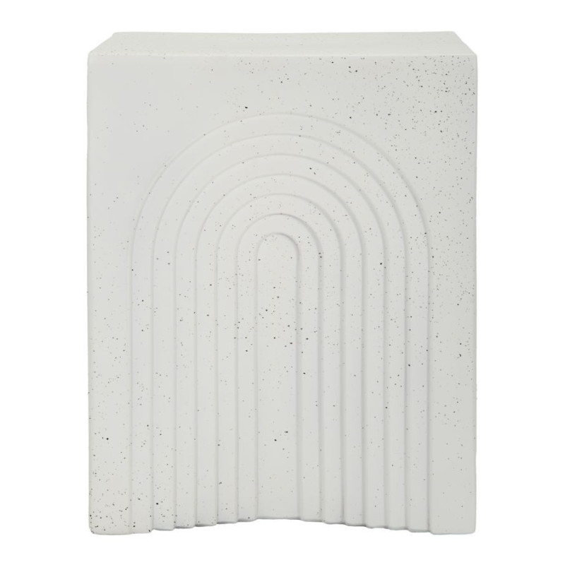 Table d'appoint design arche Carrée 40 cm Oxyde de magnésium Blanc crème Arc 