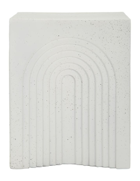 Table d'appoint design arche Carrée 40 cm Oxyde de magnésium Blanc crème Arc 