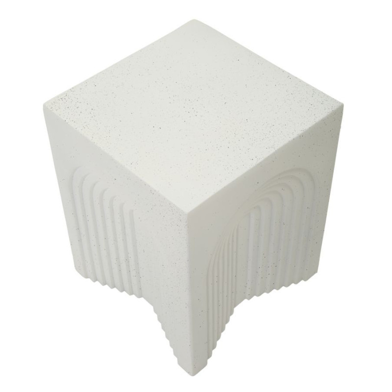Table d'appoint design arche Carrée 40 cm Oxyde de magnésium Blanc crème Arc 