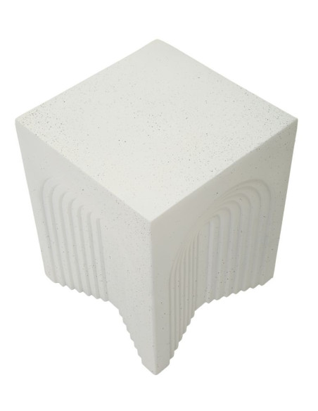 Table d'appoint design arche Carrée 40 cm Oxyde de magnésium Blanc crème Arc 