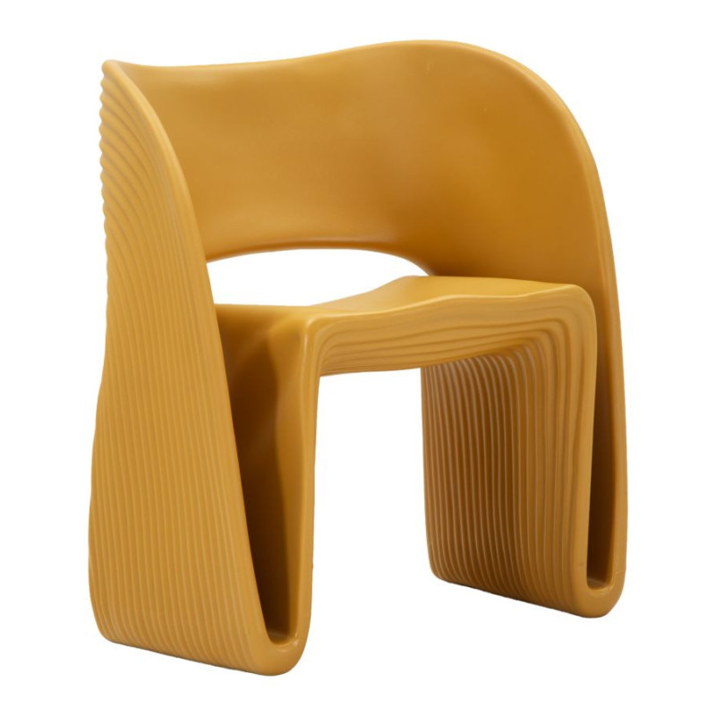 Fauteuil de table design Plastique Jaune moutarde Sand 