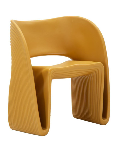 Fauteuil de table design Plastique Jaune moutarde Sand 