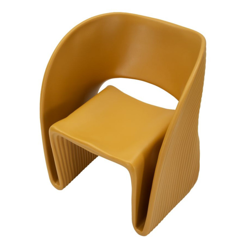 Fauteuil de table design Plastique Jaune moutarde Sand 