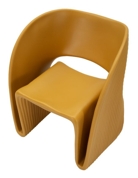 Fauteuil de table design Plastique Jaune moutarde Sand 