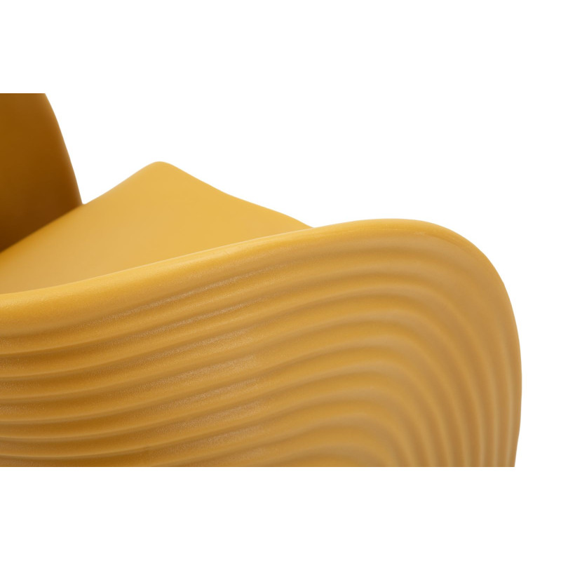 Fauteuil de table design Plastique Jaune moutarde Sand 